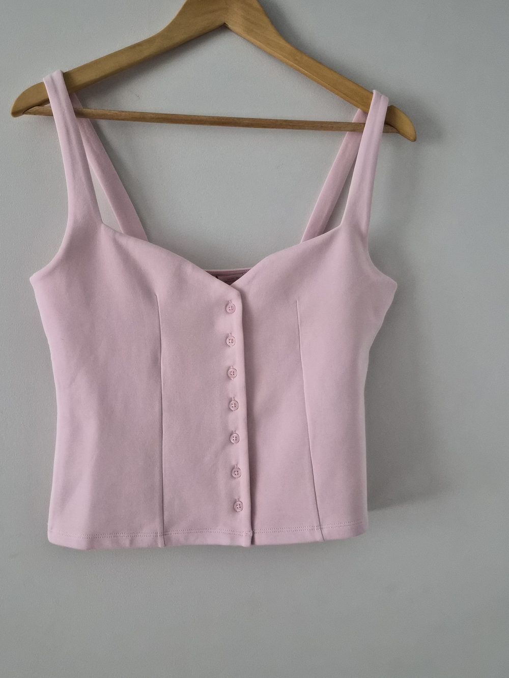 Zara Pale Pink Button-Front Top